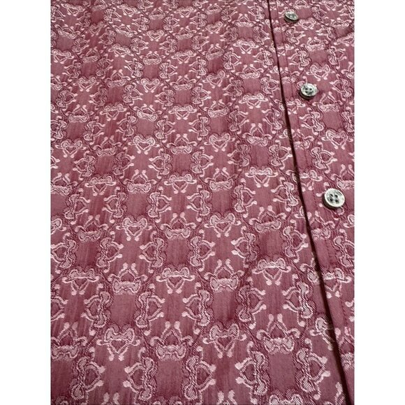 Tasso Elba Shirt Mens Sz Small Pink Graphic Cotton Blend Button Up Long Sleeve - Picture 2 of 7